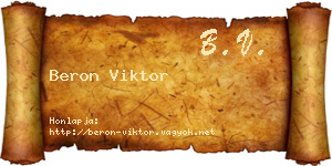 Beron Viktor névjegykártya